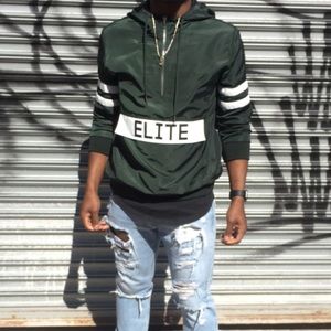 Green Half-Zip “elite” hoodie/windbreaker